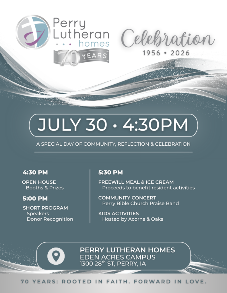 Perry Lutheran Homes 70 Yearscelebration flyer